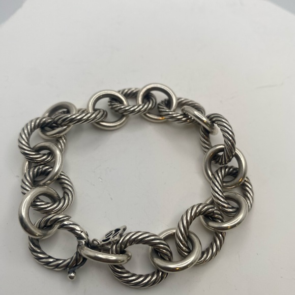 David Yurman Twisted Silver Link Bracelet - Picture 2 of 10